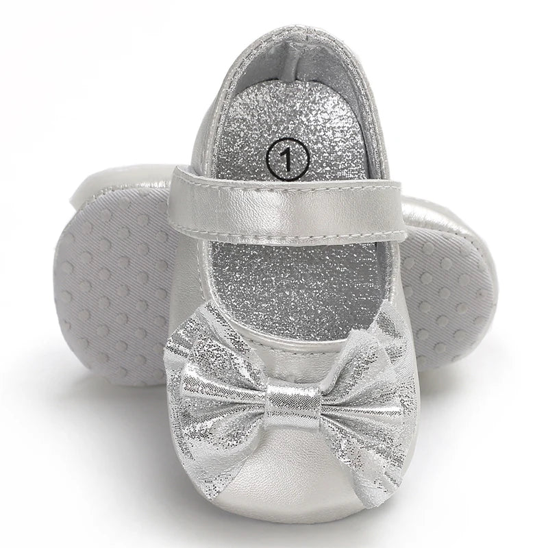 Silver & White Baby Girls Shoes 0M to 18M - More varieties to choose