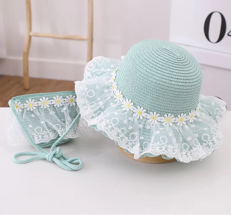 Straw Hat With Handbag 2Y to 8Y - More colours to choose
