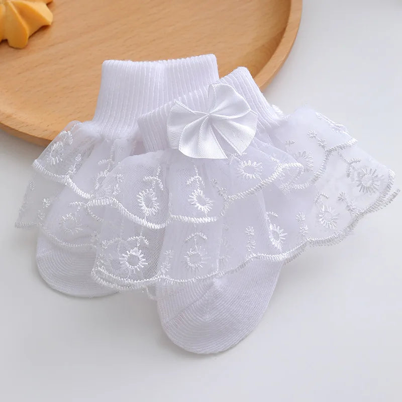 Ruffle Lace Socks 0M to 2Y - More colours to choose