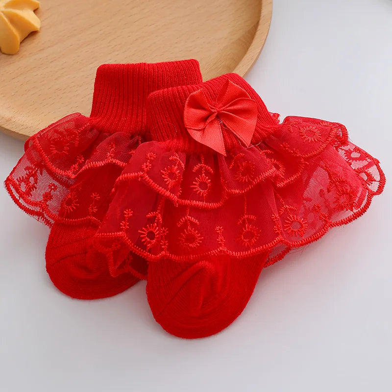 Ruffle Lace Socks 0M to 2Y - More colours to choose
