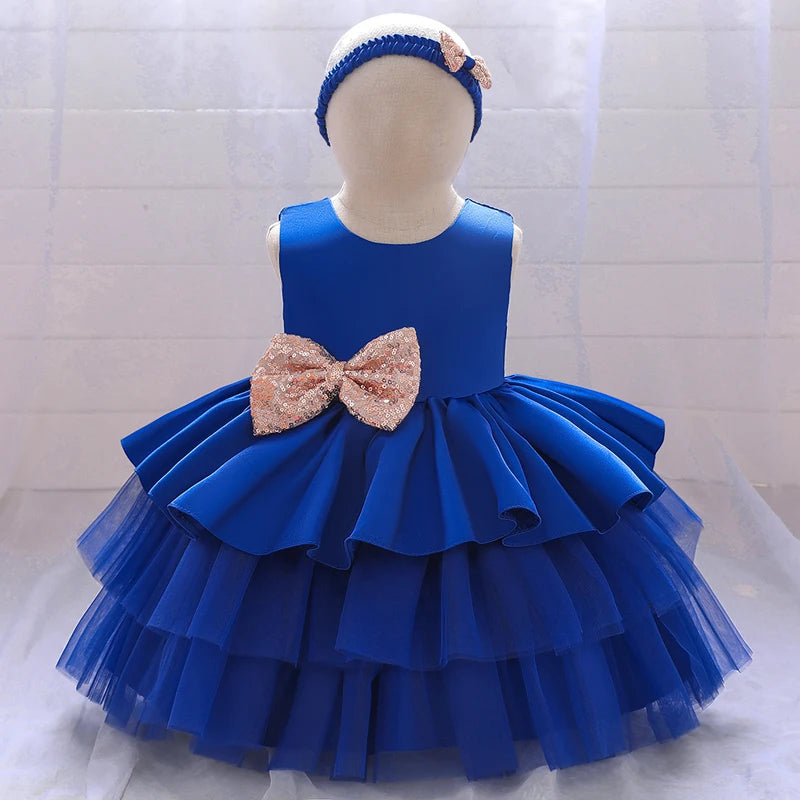 Sequin Bow Party Dress 6M to 5Y - More colours to choose from