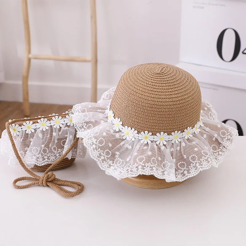 Straw Hat With Handbag 2Y to 8Y - More colours to choose