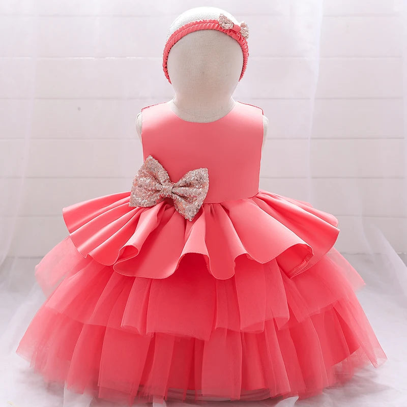Sequin Bow Party Dress 6M to 5Y - More colours to choose from