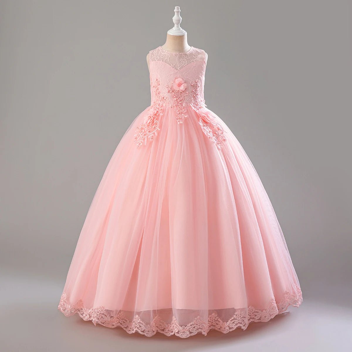 Lace Flower Gown Party Dress 5Y to 14Y - More colours to choose