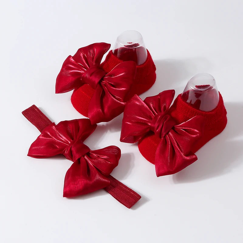 Baby Socks with Headbow 0M to 1Y - More colours to choose