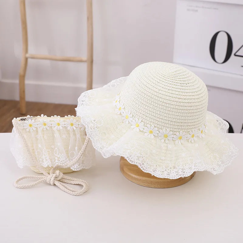 Straw Hat With Handbag 2Y to 8Y - More colours to choose