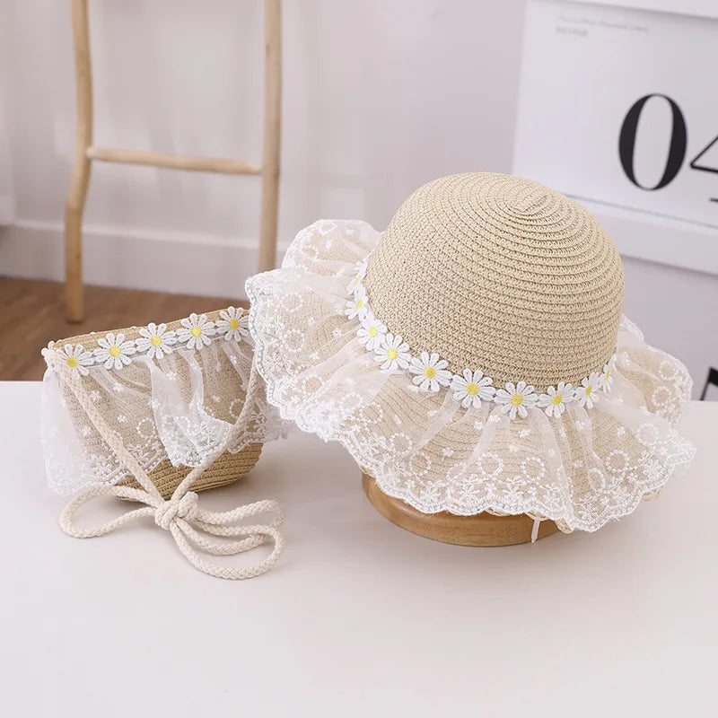 Straw Hat With Handbag 2Y to 8Y - More colours to choose
