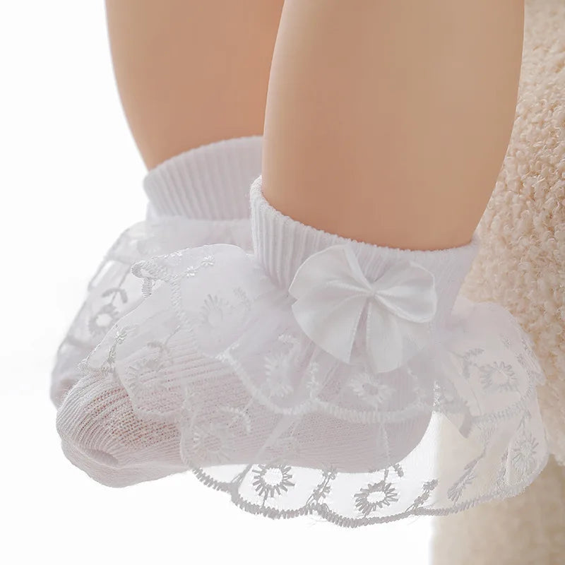 Ruffle Lace Socks 0M to 2Y - More colours to choose