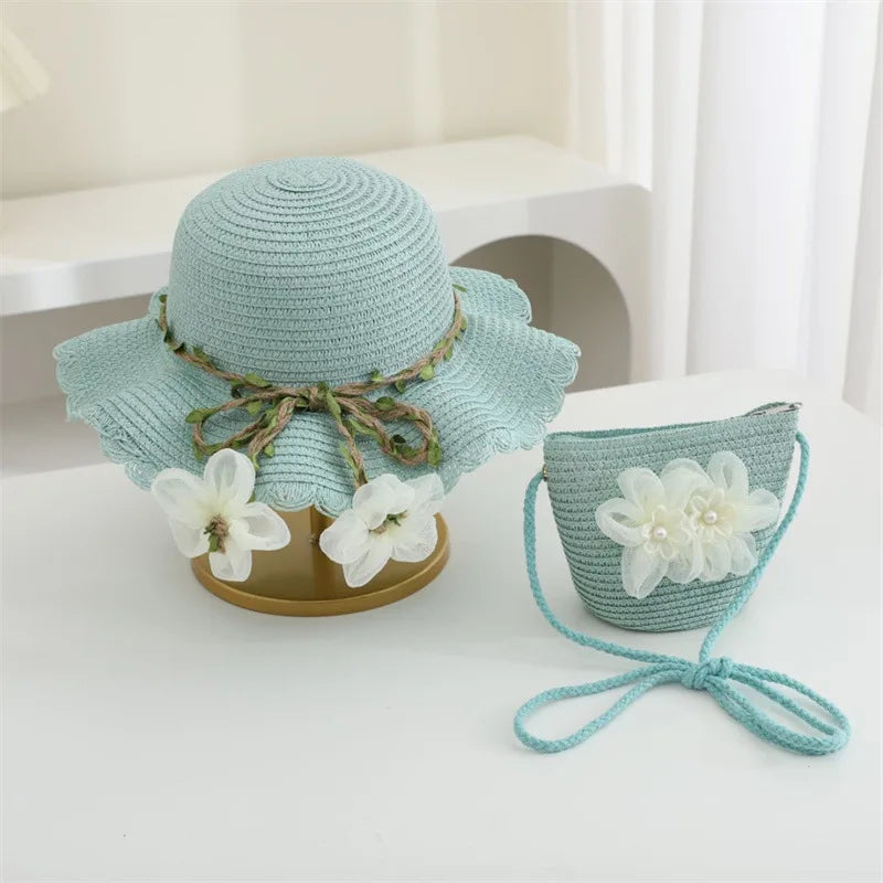 2Ps Straw Hat & Shoulder Bag 2Y to 8Y - More Colours to choose