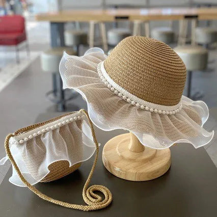 Straw Hat With Handbag 2Y to 8Y - More colours to choose