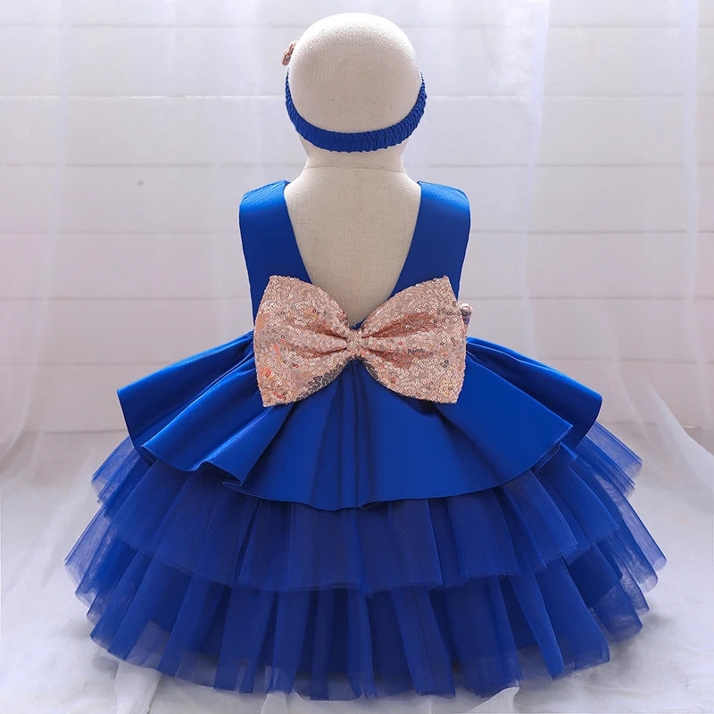 Sequin Bow Party Dress 6M to 5Y - More colours to choose from