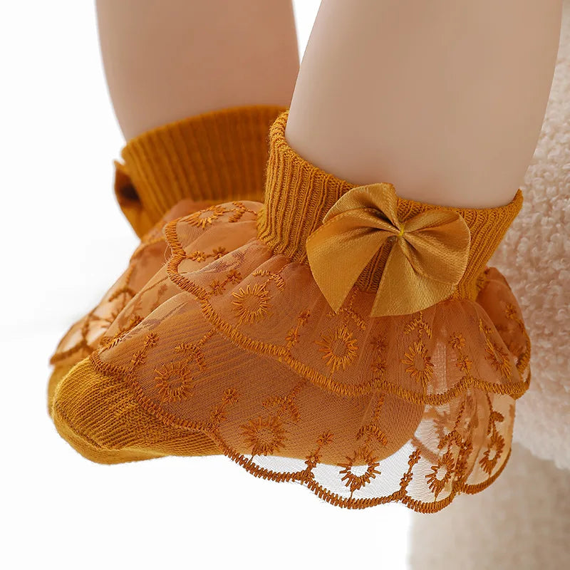 Ruffle Lace Socks 0M to 2Y - More colours to choose