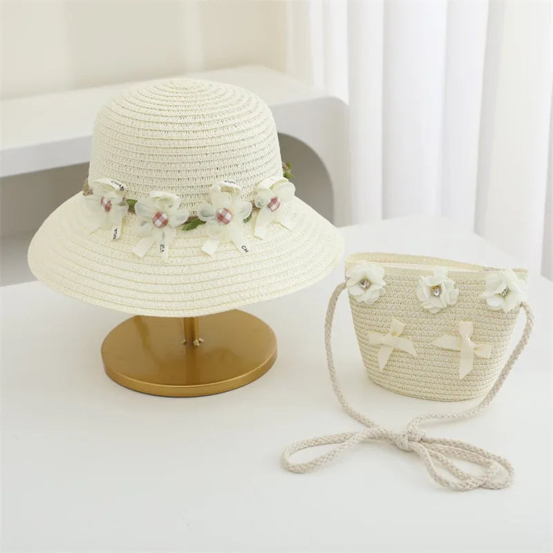 2Ps Straw Hat & Shoulder Bag 2Y to 8Y - More Colours to choose