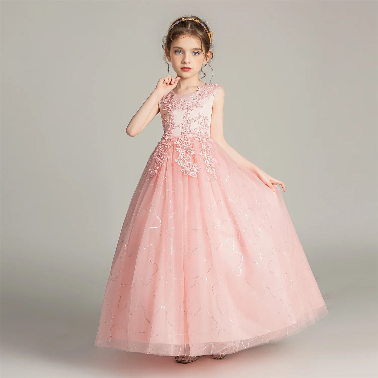 Lace Gown Party Dress 4Y to 12Y - More colours to choose