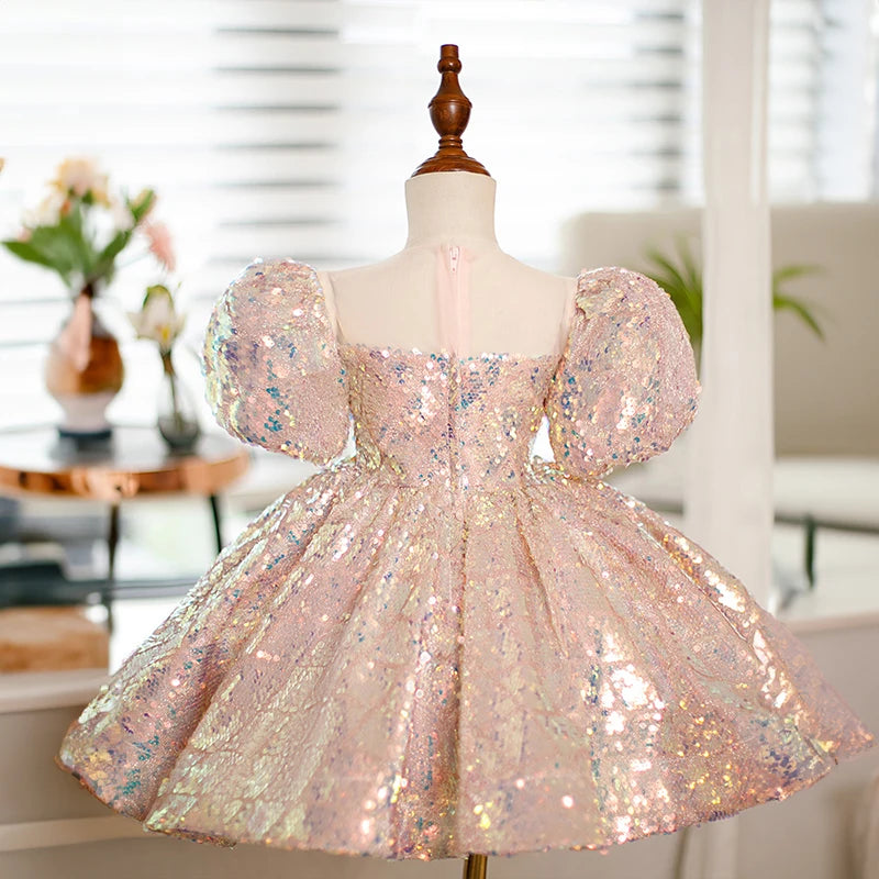Pink Sequin Party Dresses 12M to 14Y
