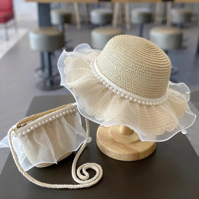 Straw Hat With Handbag 2Y to 8Y - More colours to choose