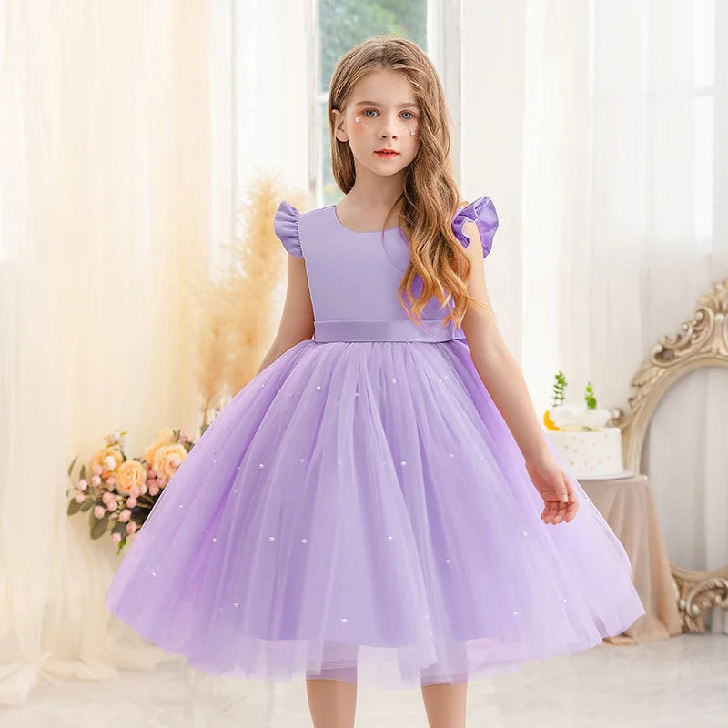 Tulle Bow Party Dress Backless 4Y to 6Y - More colours to choose