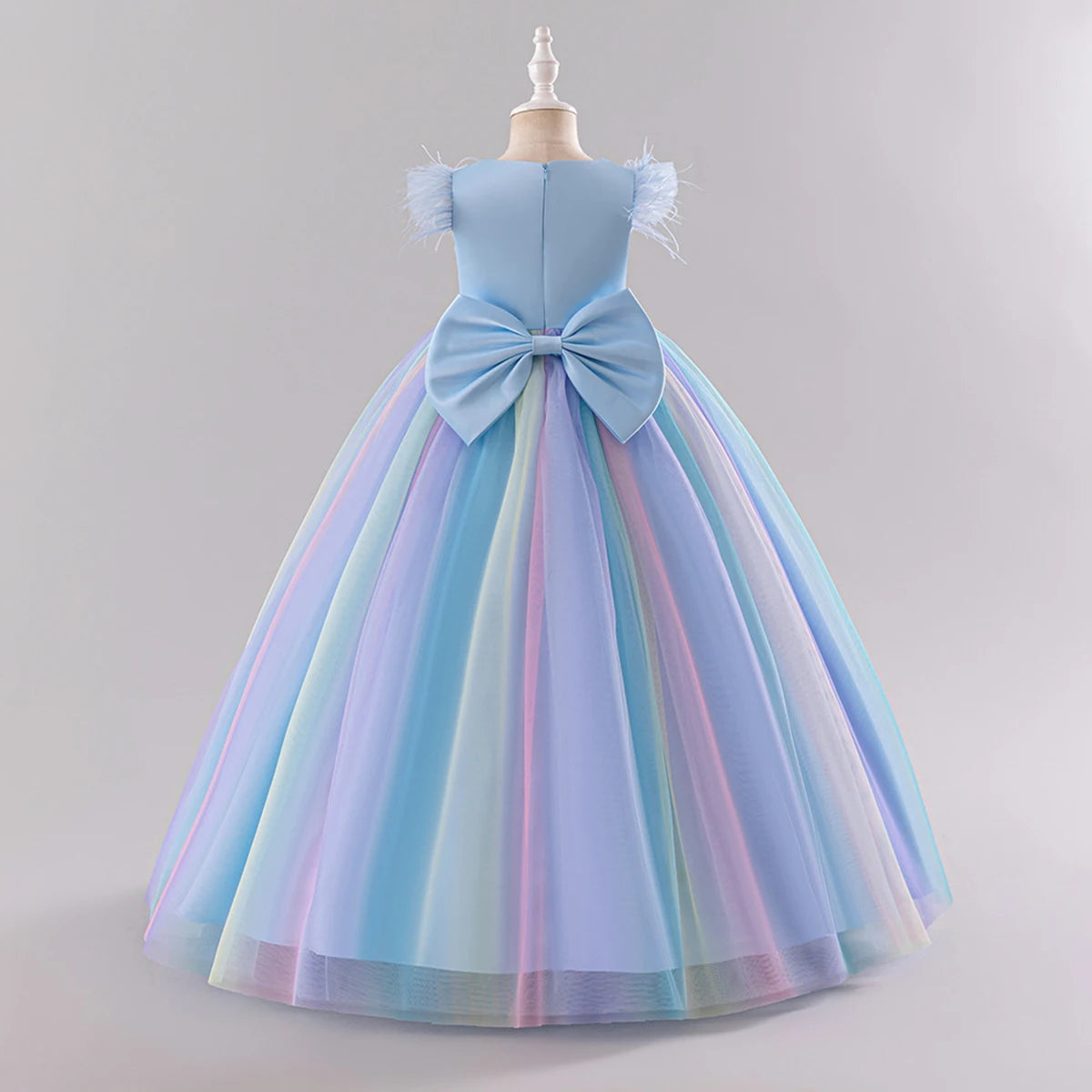 Feather Rainbow Gown Party Dress 4Y to 10Y - More Colours to choose
