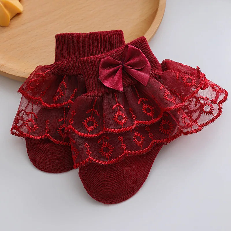 Ruffle Lace Socks 0M to 2Y - More colours to choose