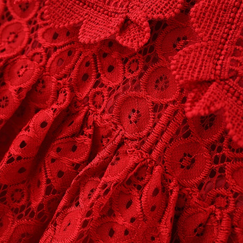 Collar Long Sleeve Lace Party Dress 6M to 3Y