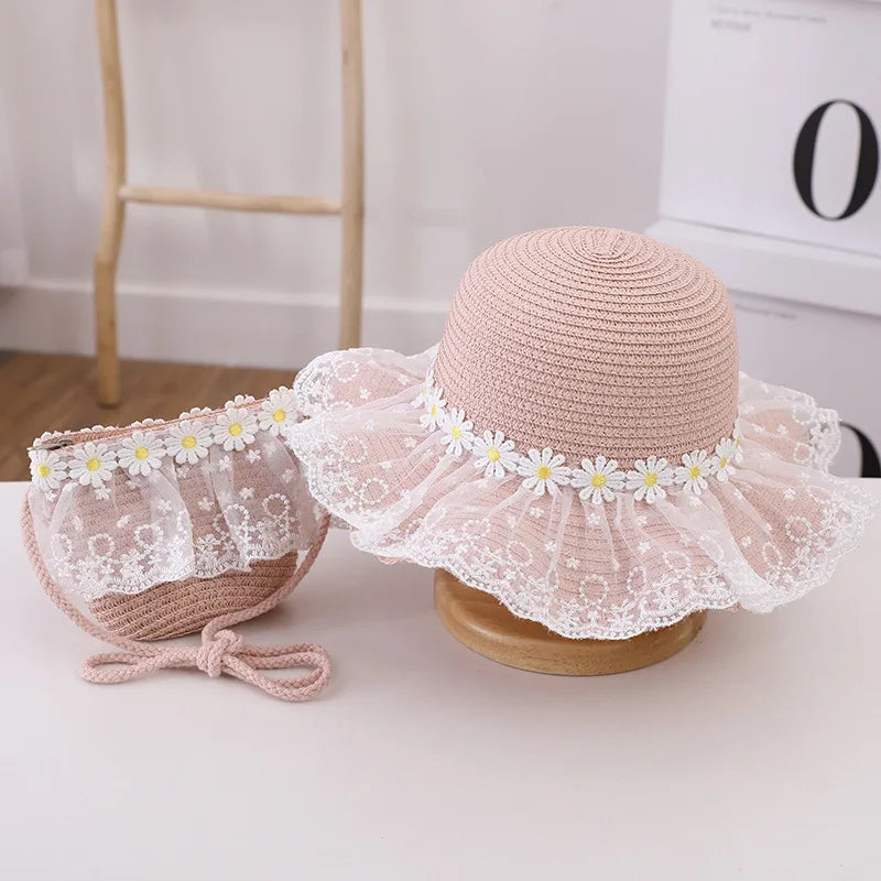 Straw Hat With Handbag 2Y to 8Y - More colours to choose