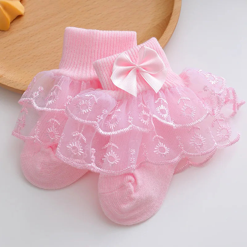 Ruffle Lace Socks 0M to 2Y - More colours to choose