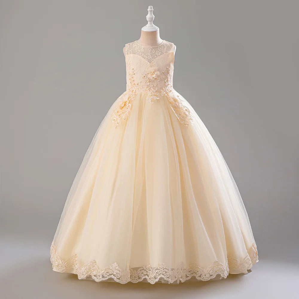 Lace Flower Gown Party Dress 5Y to 14Y - More colours to choose