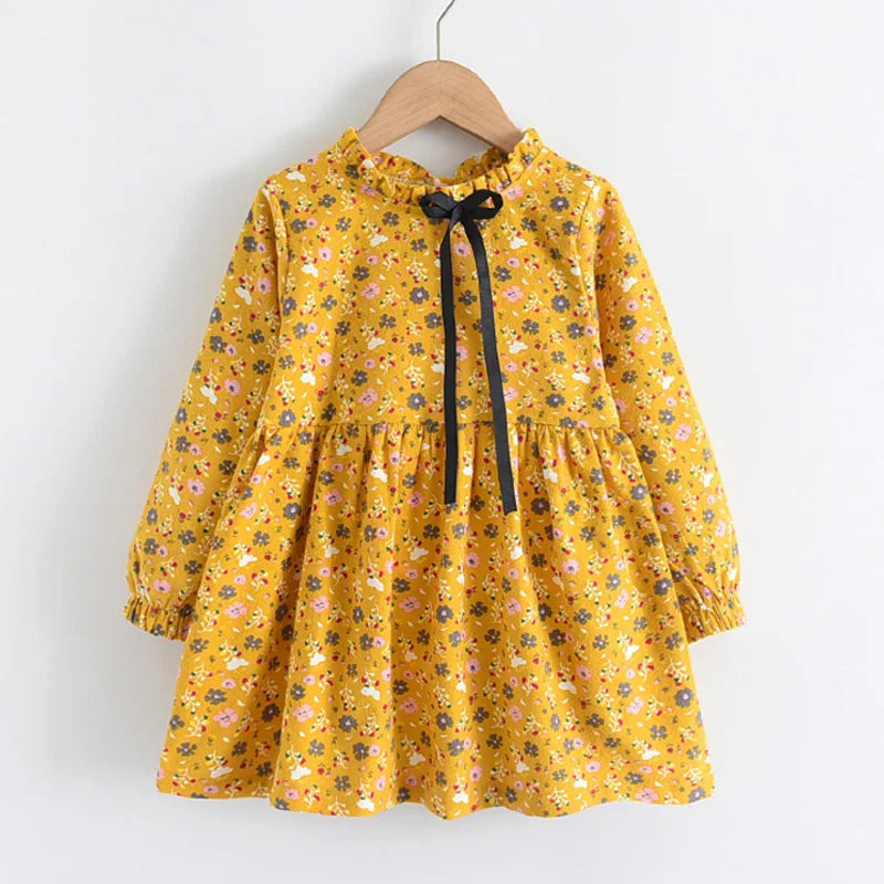 Floral Yellow Casual Dresses 2Y - 8Y