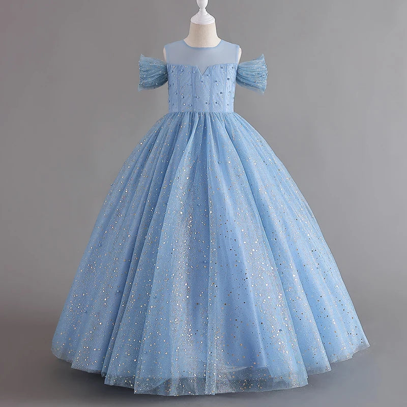 Sleeveless Mesh Party Dress 4Y to 14Y - More colours to choose