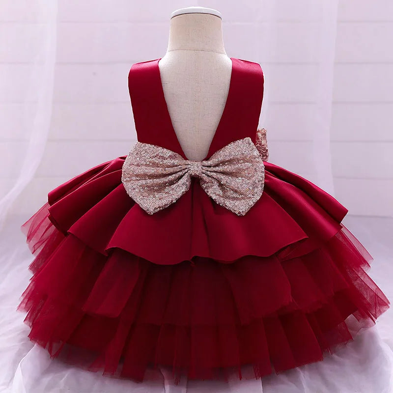 Sequin Bow Party Dress 6M to 5Y - More colours to choose