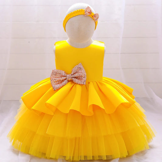 Sequin Bow Party Dress 6M to 5Y - More colours to choose from
