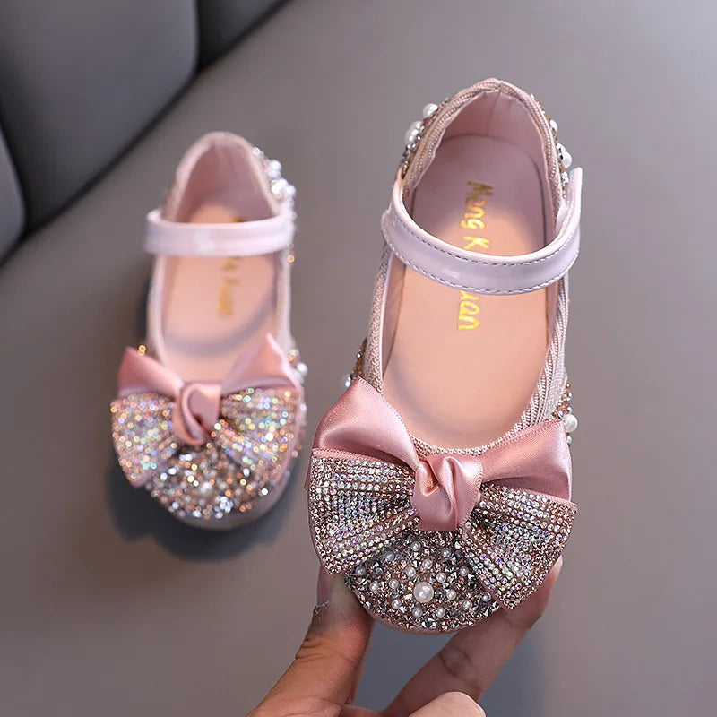 Glitter Rhinestone Bow Shoes - More colours to choose