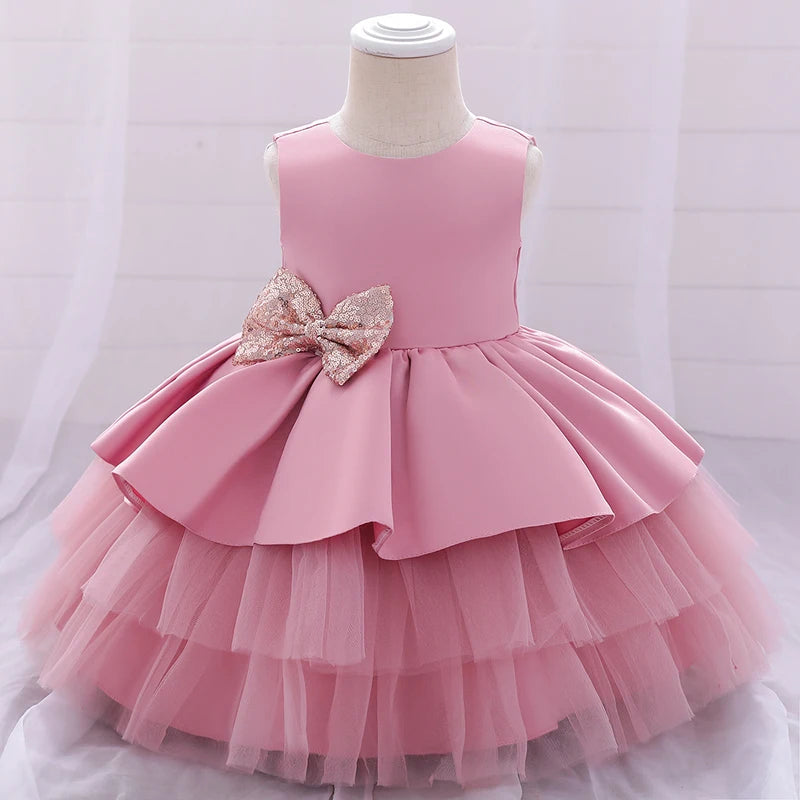 Sequin Bow Party Dress 6M to 5Y - More colours to choose