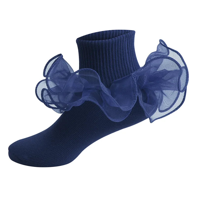 Large pleated lace socks 1Y to 9Y - More colours to choose
