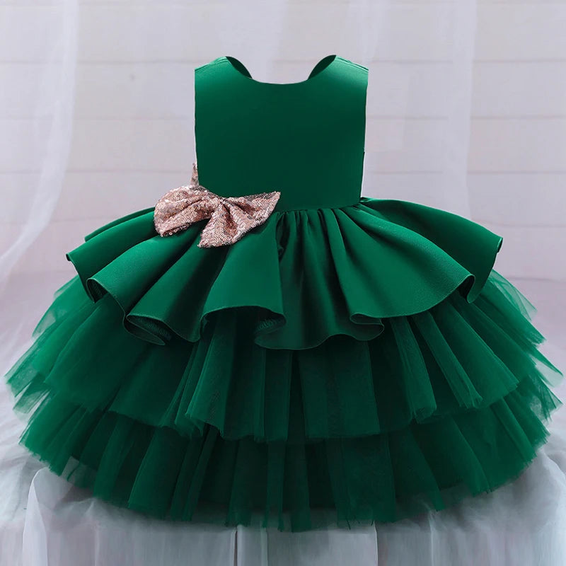 Sequin Bow Party Dress 6M to 5Y - More colours to choose
