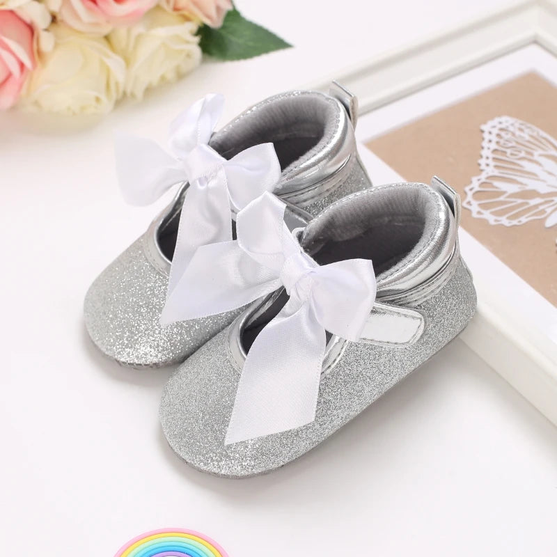 Silver & White Baby Girls Shoes 0M to 18M - More varieties to choose