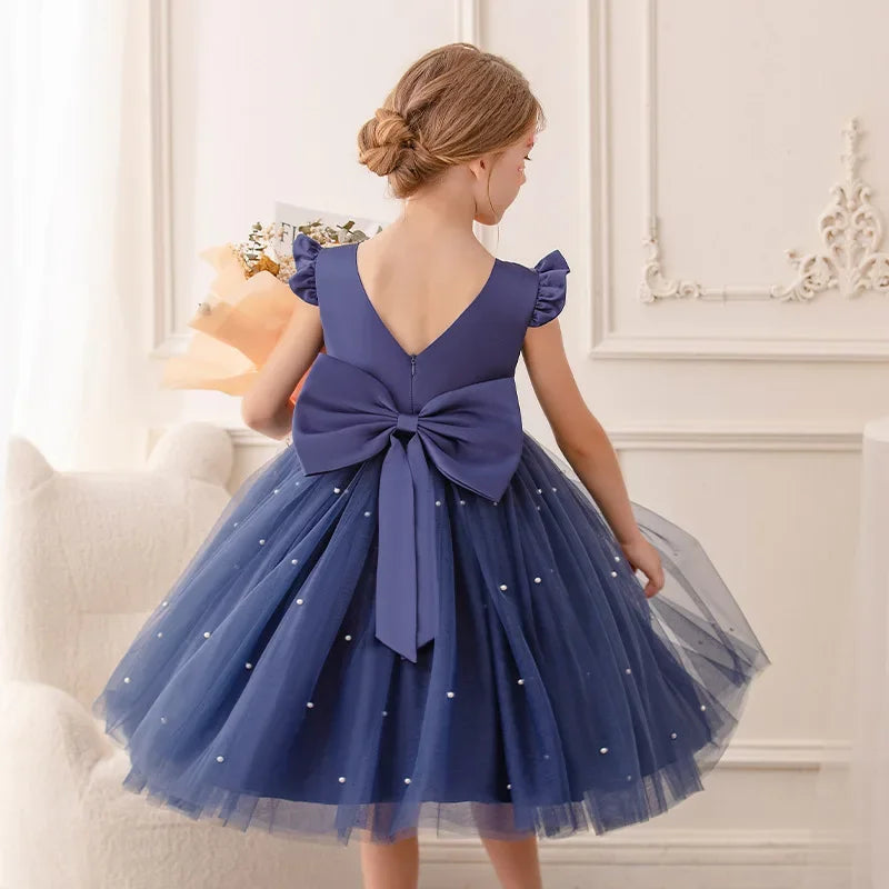 Tulle Bow Party Dress Backless 4Y to 6Y - More colours to choose