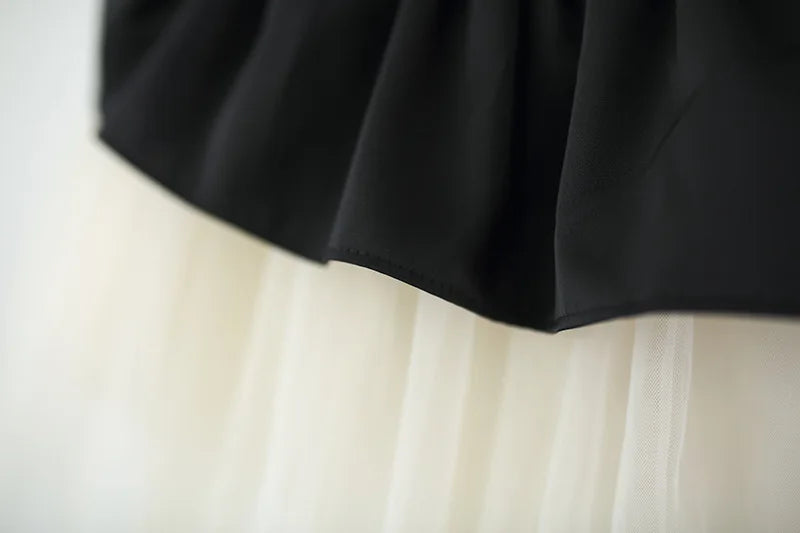 Golden Bow Black and White Party Dress 9M to 3Y