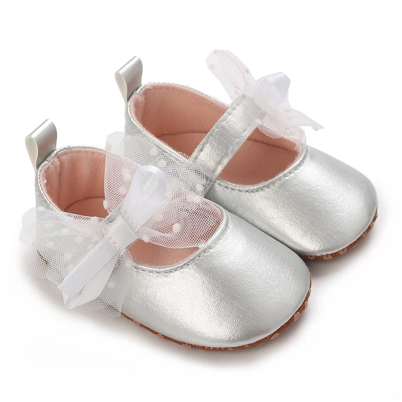 Silver & White Baby Girls Shoes 0M to 18M - More varieties to choose