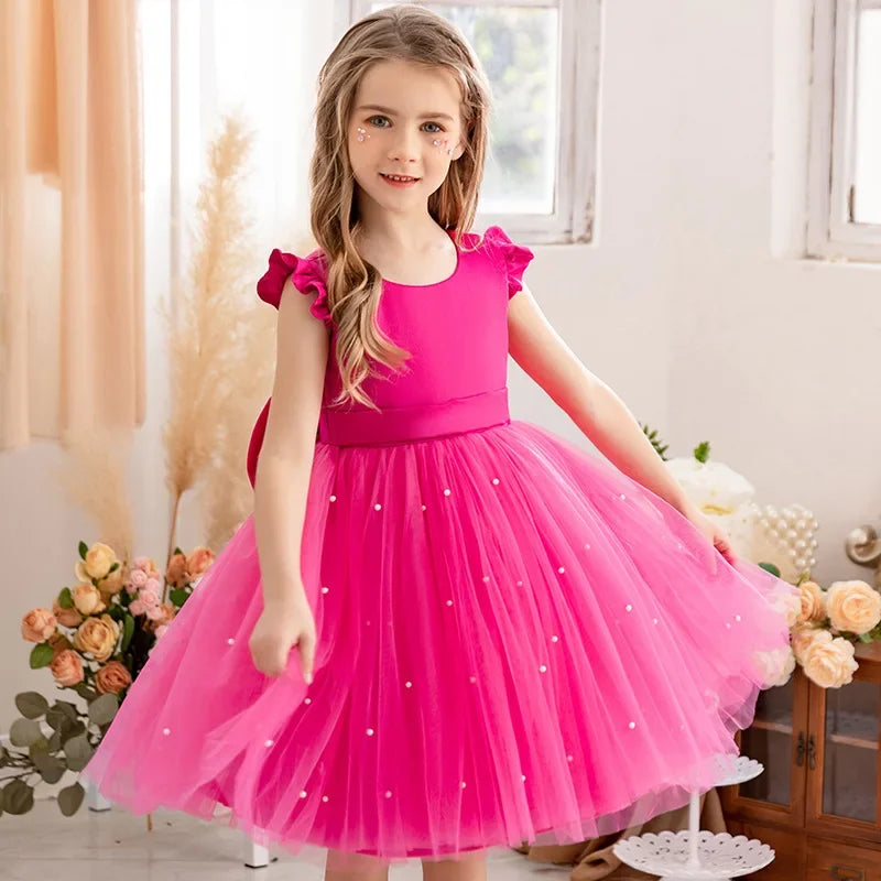 Tulle Bow Party Dress Backless 4Y to 6Y - More colours to choose
