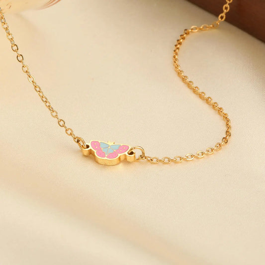 Butterfly Pendent Stainless Steel Necklaces and Bracelet