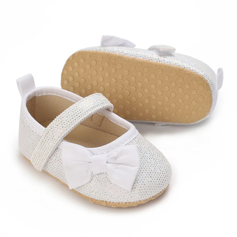 Silver & White Baby Girls Shoes 0M to 18M - More varieties to choose