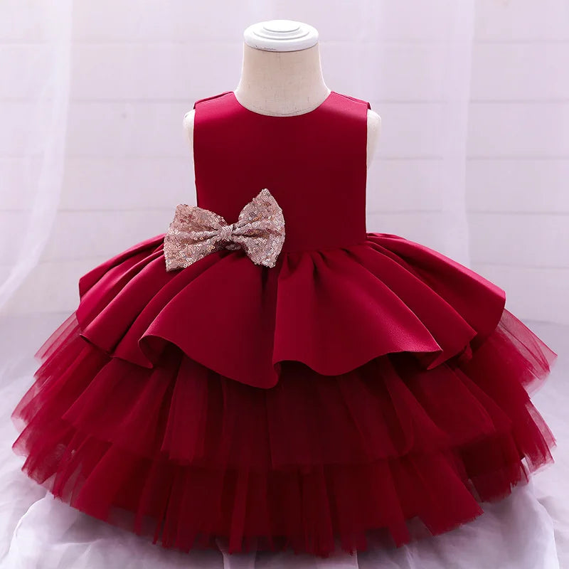 Sequin Bow Party Dress 6M to 5Y - More colours to choose