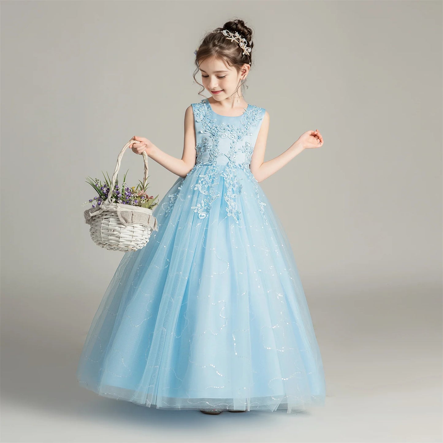 Lace Gown Party Dress 4Y to 12Y - More colours to choose