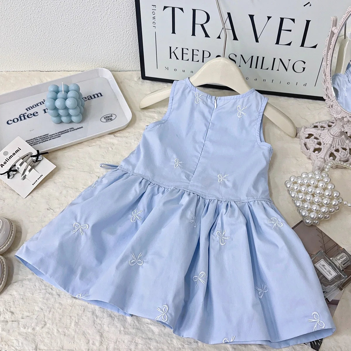 Blue Bow Casual Dresses 18M to 8Y
