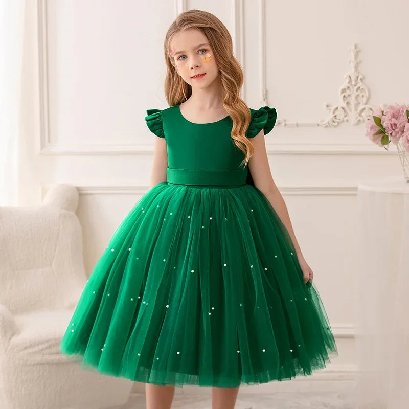 Tulle Bow Party Dress Backless 4Y to 6Y - More colours to choose