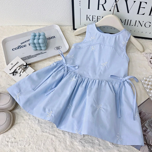 Blue Bow Casual Dresses 18M to 8Y