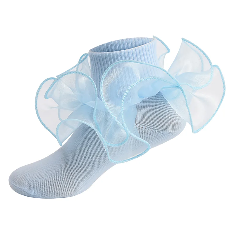 Large pleated lace socks 1Y to 9Y - More colours to choose