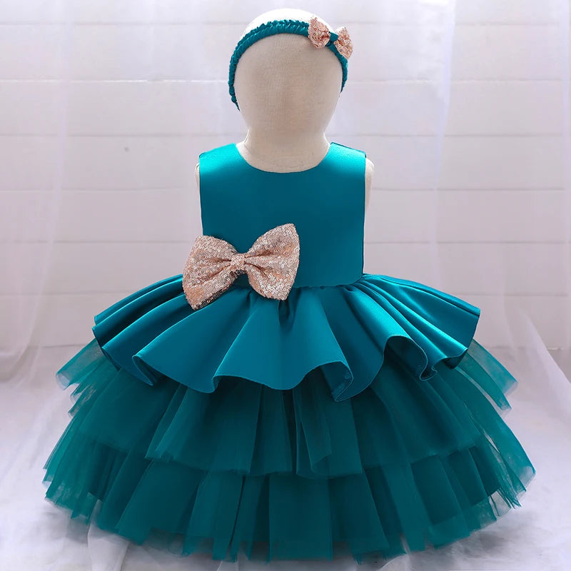 Sequin Bow Party Dress 6M to 5Y - More colours to choose from