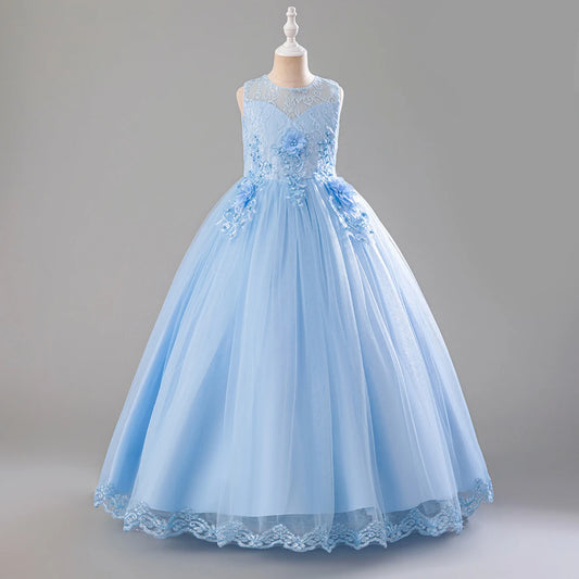 Lace Flower Gown Party Dress 5Y to 14Y - More colours to choose